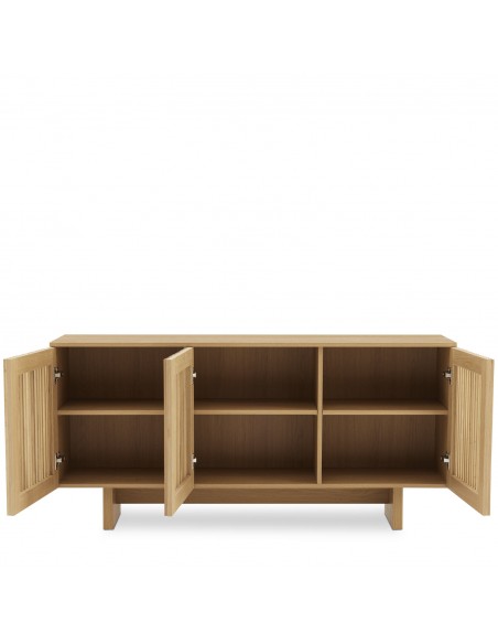 Aparador LUGANO 150 em melamina carvalho com design de ripas