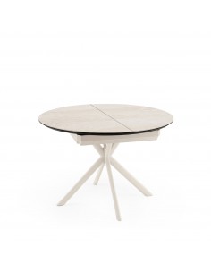 Mesa design redonda em porcelânico extensível 120 (170)...