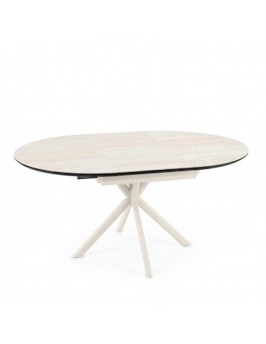 Mesa design redonda em porcelânico extensível...