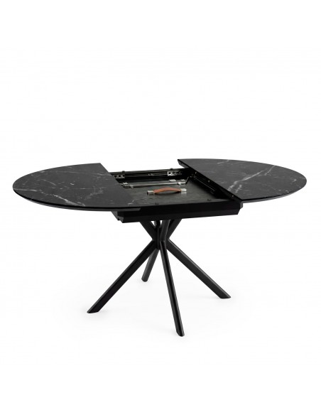 Mesa de diseño redonda en porcelánico extensible 100 (140), SUVI negro