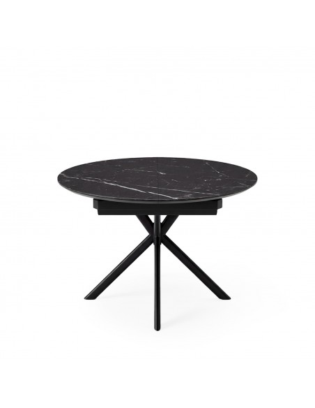 Mesa design redonda em porcelânico extensível 100 (140) SUVI preto