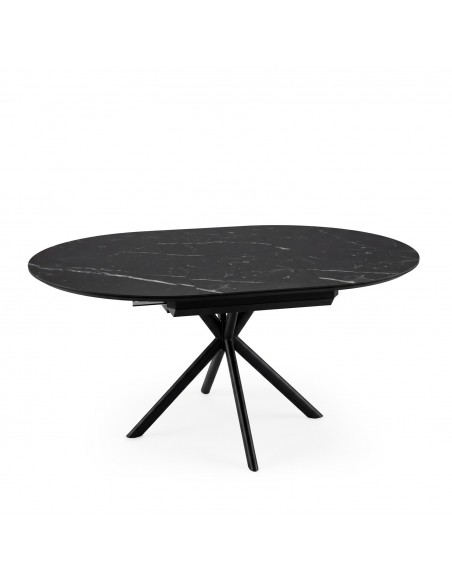 Mesa de diseño redonda en porcelánico extensible 100 (140), SUVI negro