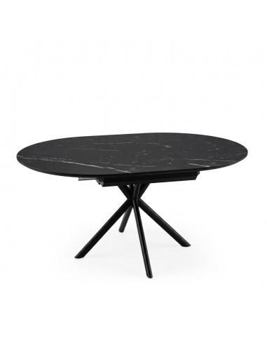 Mesa design redonda em porcelânico extensível...