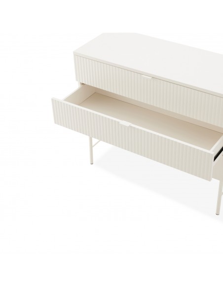 Comoda 3 cajones OSLO 100 cm de diseño minimalista lacado Perla
