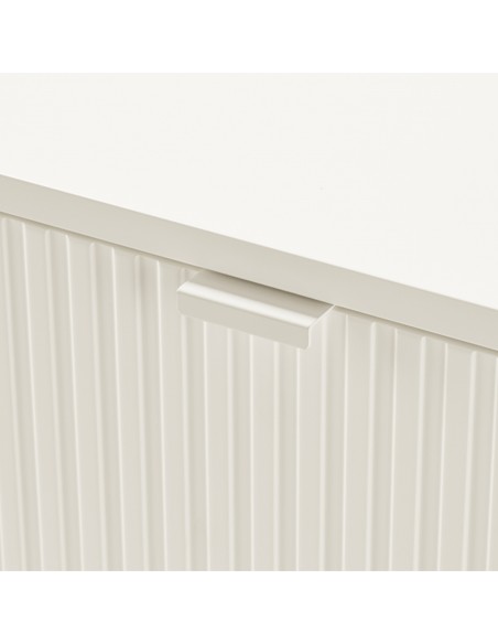 Mesita de Noche OSLO 45 con Cajón y Hueco minimalista lacado Perla