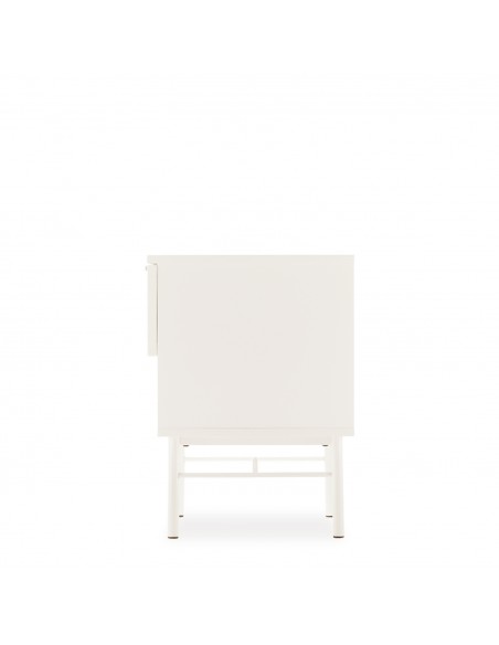 Mesita de Noche OSLO 45 con Cajón y Hueco minimalista lacado Perla