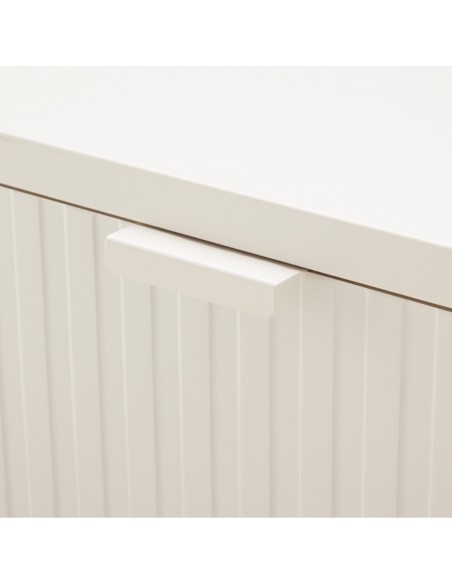 Mesita de Noche OSLO 60 cm, 2 Cajónes minimalista lacado Perla