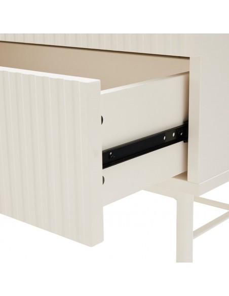 Mesita de Noche OSLO 60 cm, 2 Cajónes minimalista lacado Perla