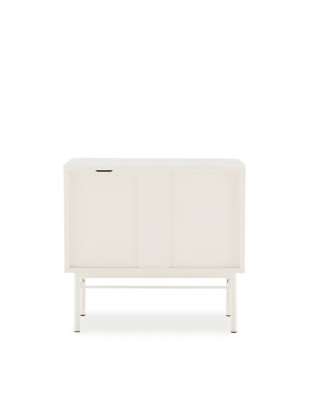 Mesita de Noche OSLO 60 cm, 2 Cajónes minimalista lacado Perla