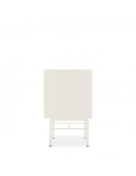 Mesa de cabeceira OSLO 60 cm, 2 gavetas, estilo minimalista, lacado a pérola.