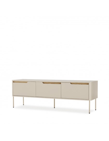Móvel para TV BERGEN, 150 cm, minimalista, lacado a bege.