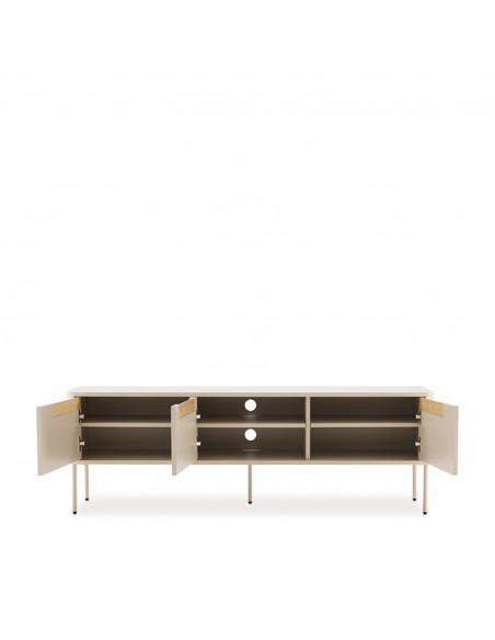 Móvel para TV BERGEN, 150 cm, minimalista, lacado a bege.
