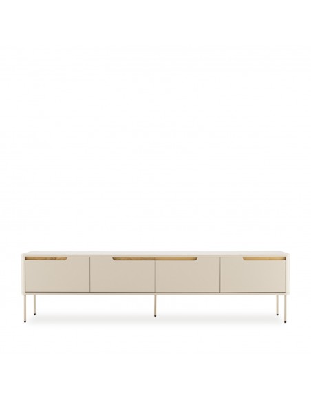 Mueble TV BERGEN 200 cm minimalista, lacado en beige