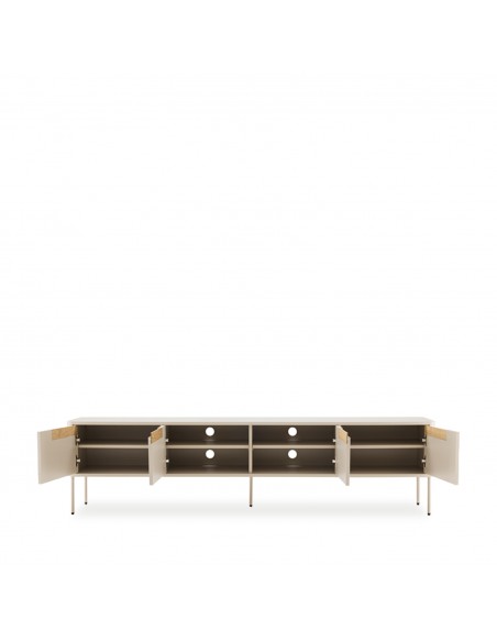 Mueble TV BERGEN 200 cm minimalista, lacado en beige