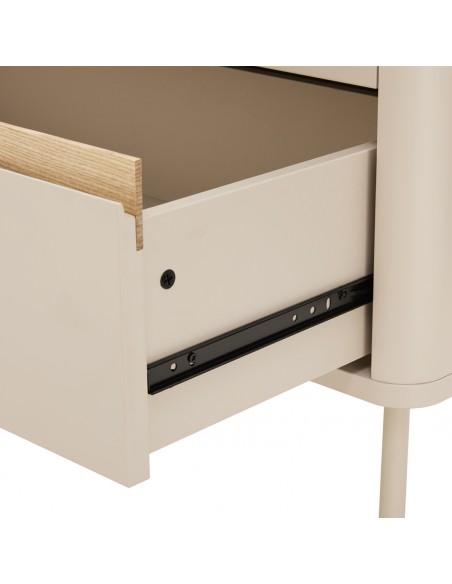 Cómoda de diseño minimalista BERGEN 3 cajones, lacado beige