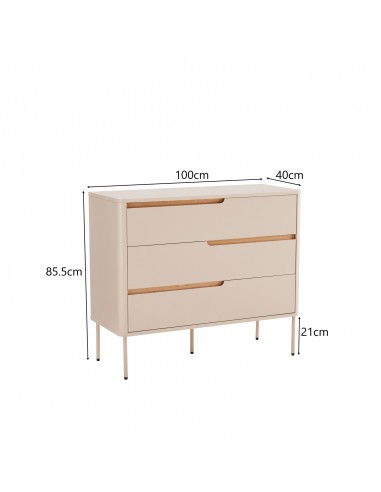 Cómoda BERGEN de design minimalista com 3...