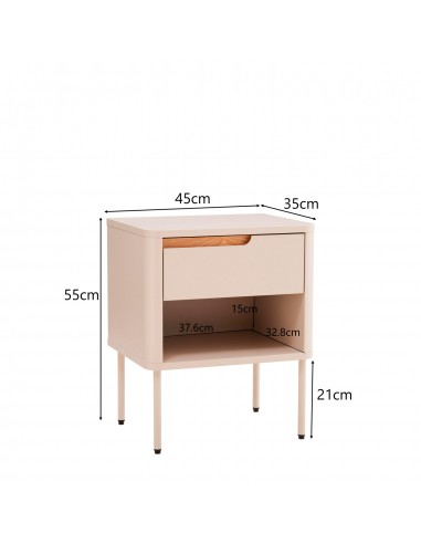 Mesita de noche minimalista BERGEN cajon y...