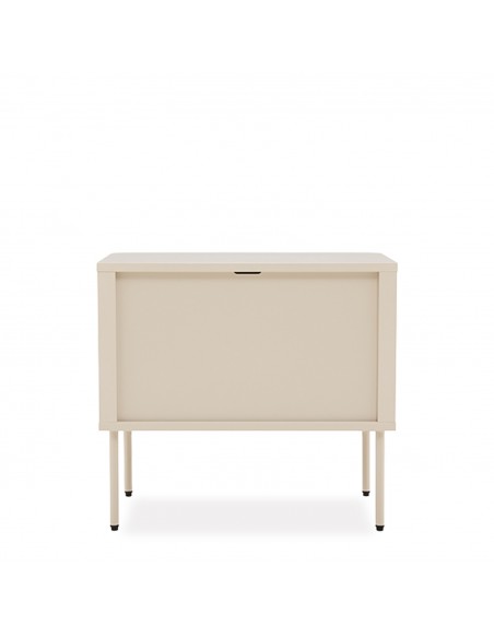 Mesita de noche minimalista BERGEN 60, 2 cajones, lacado en beige