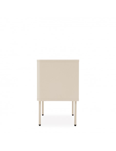 Mesita de noche minimalista BERGEN 60, 2 cajones, lacado en beige