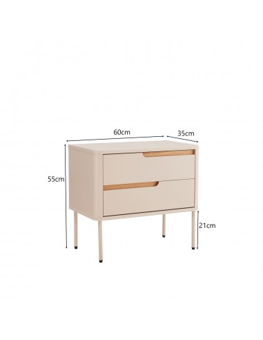 Mesita de noche minimalista BERGEN 60, 2...