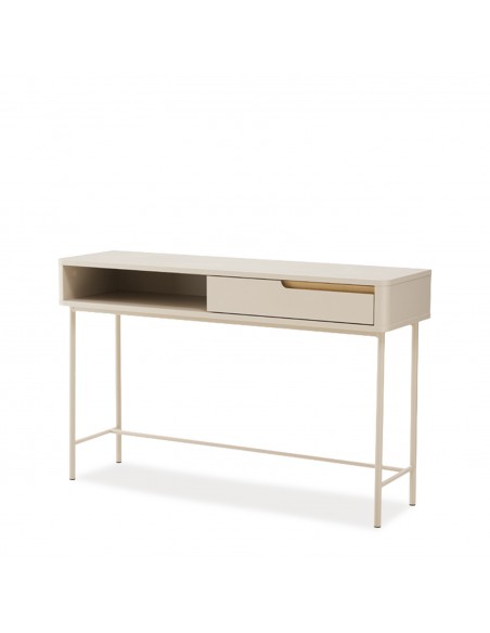 Consola design minimalista BERGEN 120, lacada a bege.