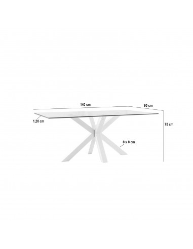 Mesa design ARGO 140x90, Vidro Transparente,...