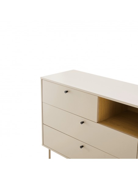 Cómoda design moderna TRENTO 3 gavetas en bege