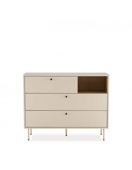 Cómoda design moderna TRENTO 3 gavetas en bege