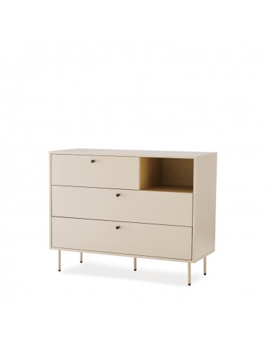 Cómoda design moderna TRENTO 3 gavetas en bege