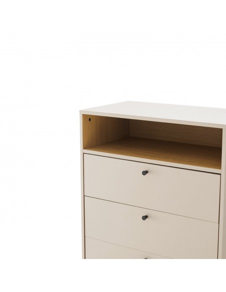 Cómoda TRENTO de estilo moderno com 4 gavetas, lacado bege