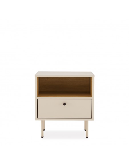 Mesa de cabeceira moderna TRENTO 45, lacado bege.