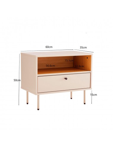 Mesa de cabeceira moderna TRENTO 45, lacado bege.