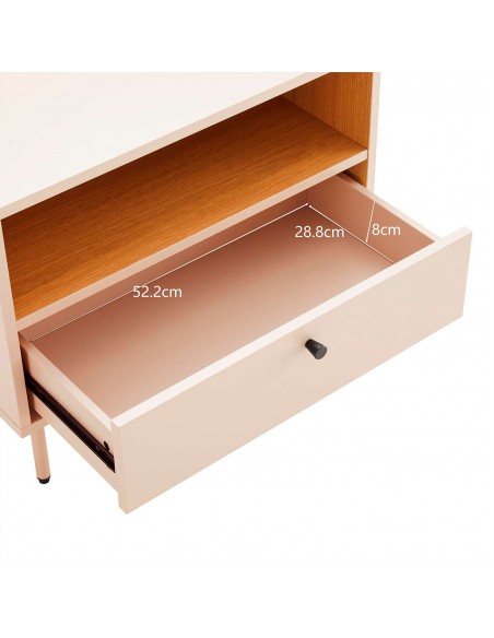 Mesa de cabeceira moderna TRENTO 45, lacado bege.