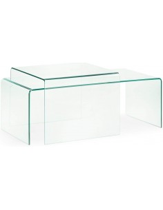 Mesa Auxiliar BURANO 60x60x45 Cristal Transparente 2