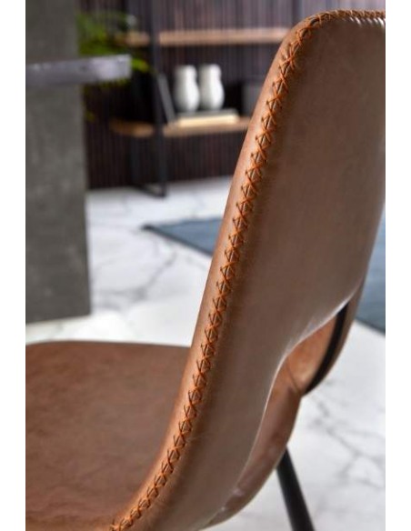 Zahara Silla, metal negro, similpiel