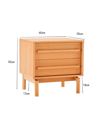 Mesa de cabeceira estilo nórdico BERNA 60,...