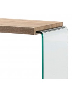 NEYDY CONSOLE 125x40, vidro curvado, carvalho 2