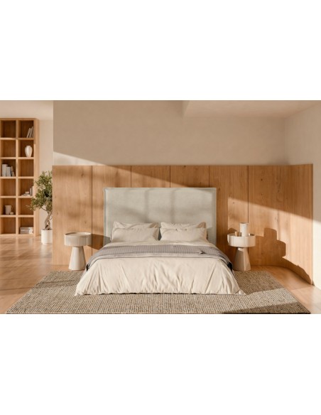 Mesita de Noche Diseño Moderno JAMES lacada Beige Brillo