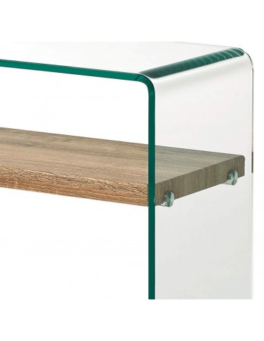 NEYDY CONSOLE 80x30, vidro curvado, carvalho