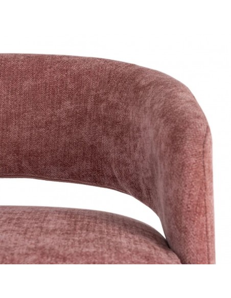 Poltrona giratória com base estofada LIRA, design moderno em tecido rosa