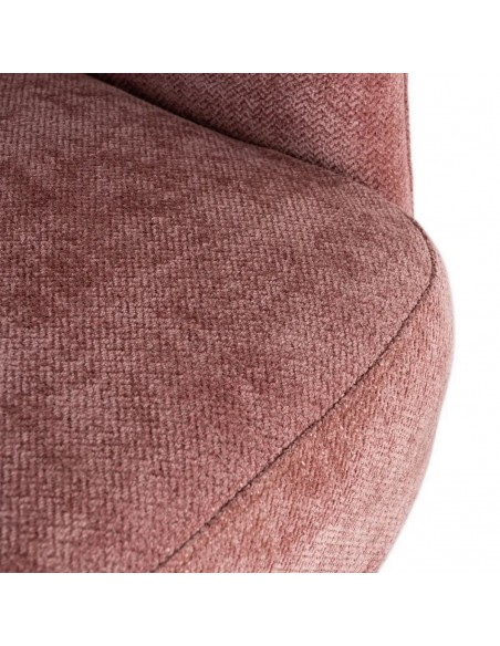 Poltrona giratória com base estofada LIRA, design moderno em tecido rosa
