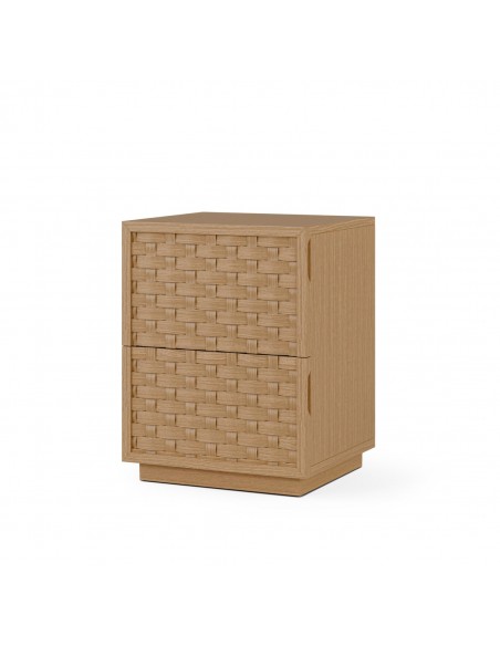 Mesa de Cabeceira 40 cm BORNEO Carvalho com 2 Gavetas