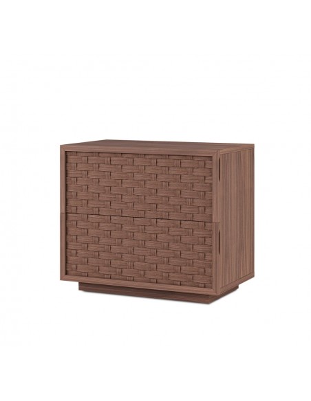 Mesa de cabeceira BORNEO 60 cm em nogueira com 2 gavetas