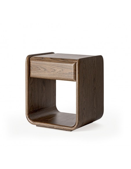 Mesita de Noche Diseño contemporáneo MASON Nogal con Cajón