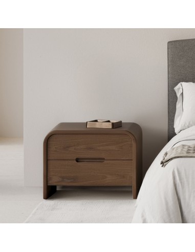 Mesa cabeceira design curvo em nogueira JASPER...