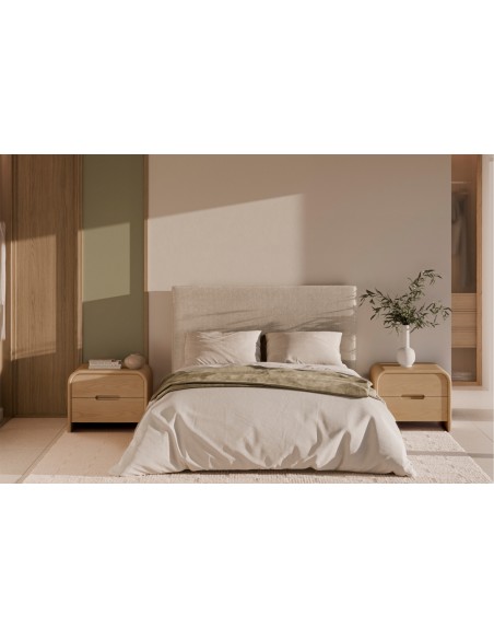 Mesita de Noche diseño curvo JASPER 66 Roble con 2 Cajones