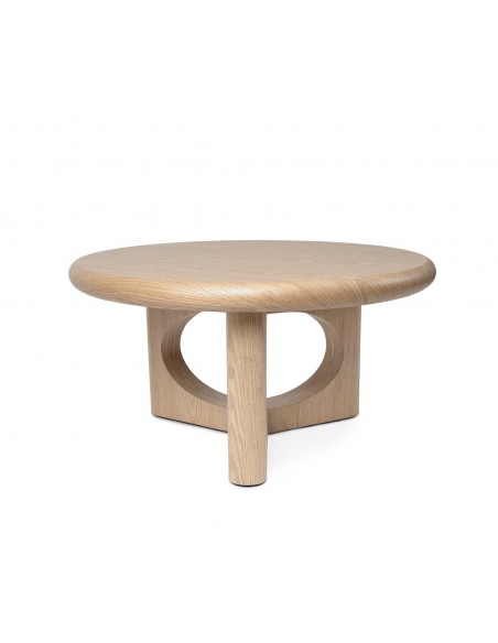 Mesa centro diseño Moderno escultórico ARNAUD 80 en Roble