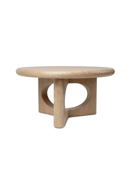 Mesa centro diseño Moderno escultórico ARNAUD 80 en Roble
