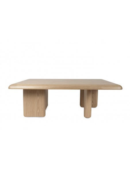 Mesa centro de diseño curvo TYLER 120 x 70 en Roble