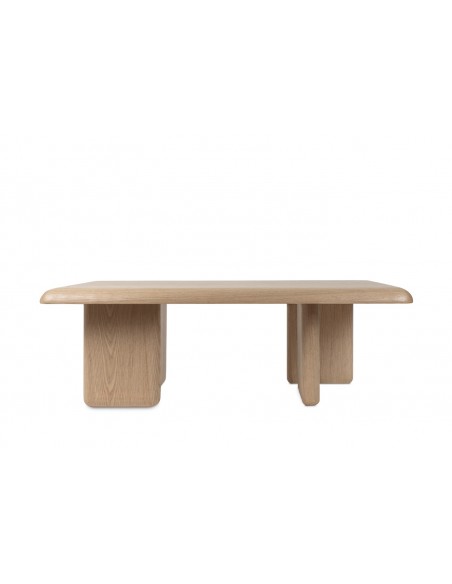 Mesa centro de diseño curvo TYLER 120 x 70 en Roble
